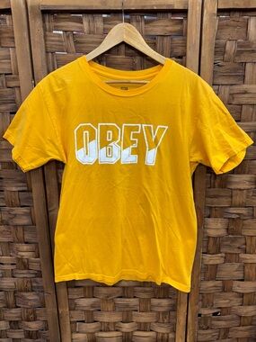 Obey Golden Yellow Logo Crew Tee
